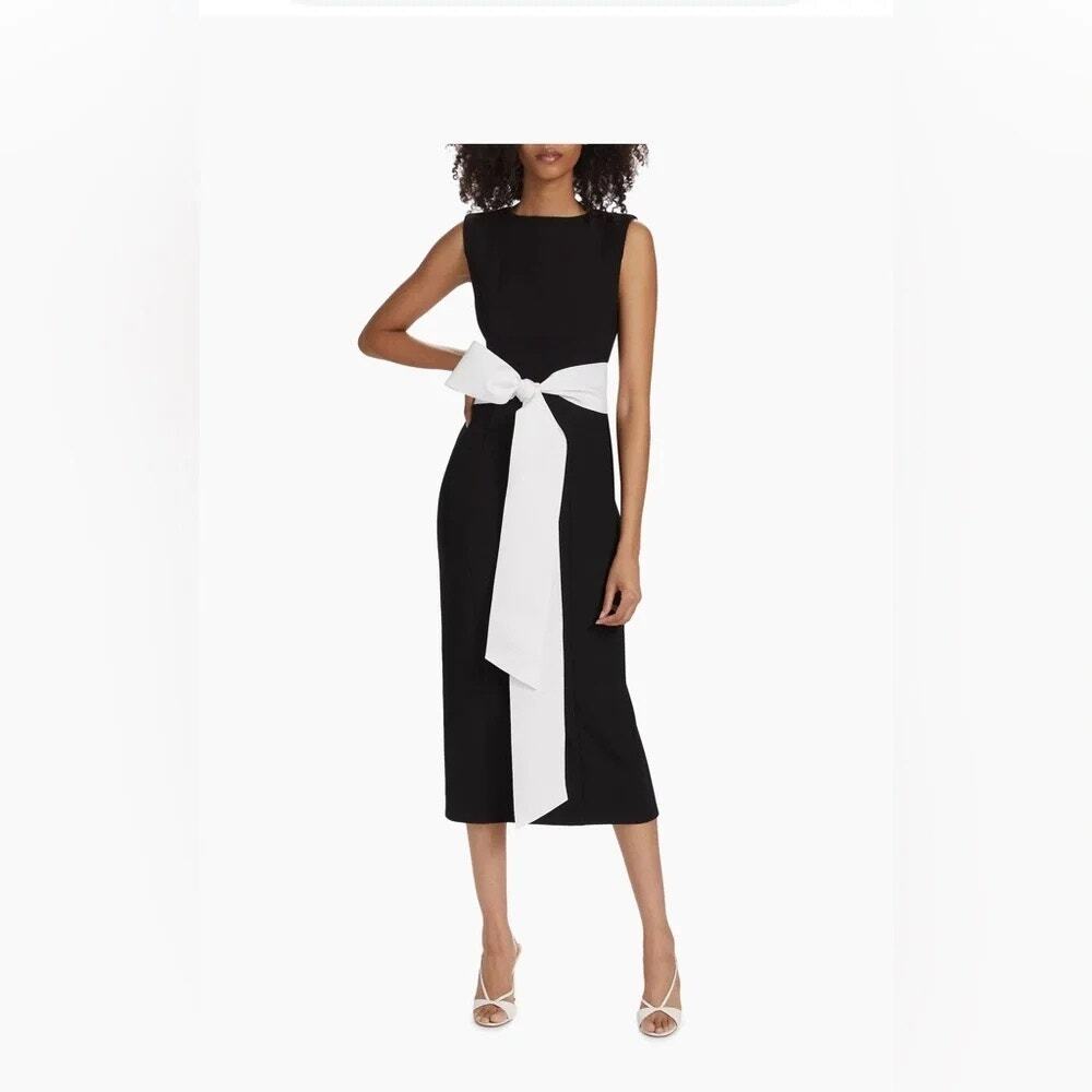 NWOT As It May Ayla Sash Sleeveless Midi Long Black Dress Large